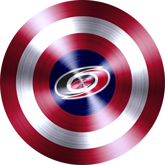 Captain American Shield With Carolina Hurricanes Logo vinyl decal